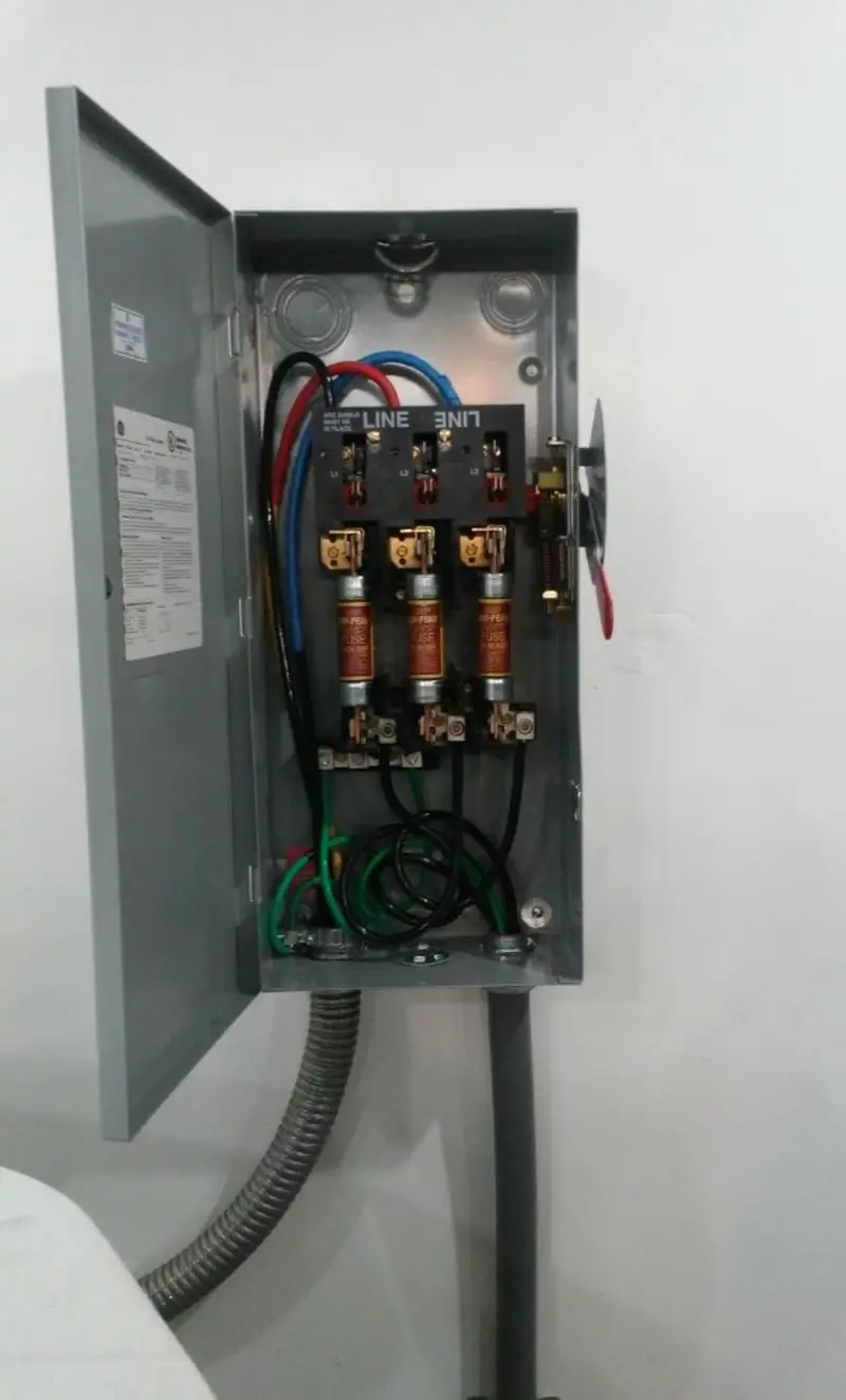 Three-phase disconnect switch installed for Electrical Wiring & Rewiring in Aquia Harbour